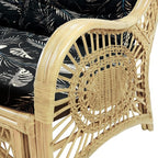 Malibu Lounge Set of 4: 2 Natural Rattan Wicker Chairs, Three-Seater Sofa and - Image 8
