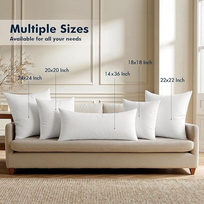 MIULEE 14x36 Inch Throw Pillow Insert, Decorative Pillows - Image 6