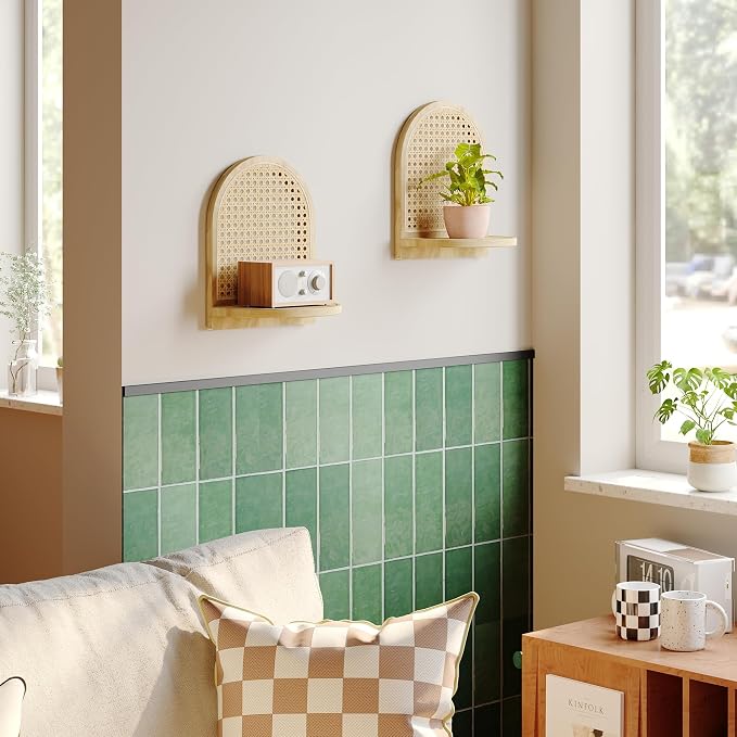 Arched Rattan Wall Shelf - Image 2