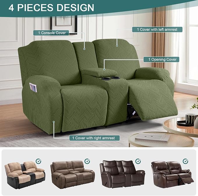 Ruaozz Loveseat Recliner Covers - Image 4
