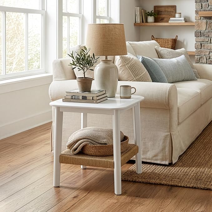 Alaterre Furniture Calais 2-Tier Small End Table - Image 2