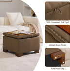 WUTUTUEE 24" Fabric Square Storage Ottoman - Image 5