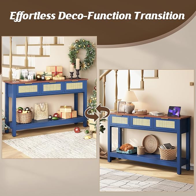 Luoxiao 47" Blue Entryway Table - Image 6