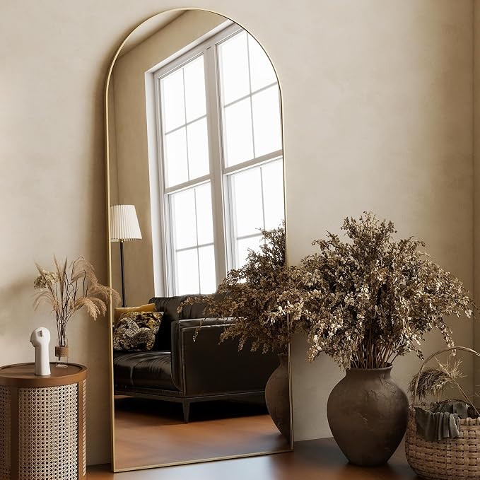 HARRITPURE 64"x21" Arched Full Length Mirror Free Standing Leaning Hanging - Image 7