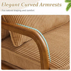 VINGLI Upgraded Premium Corduroy Accent Chair, Upholstered Arm Chair, Solid - Image 3