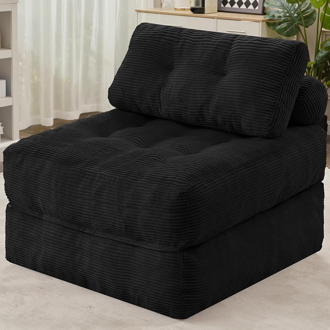 HABUTWAY Folding Sofa Bed, Convertible Sleeper Chair Bed w/Dual-Pillow & Handle by HABUTWAYMakeYourLifeComfortable