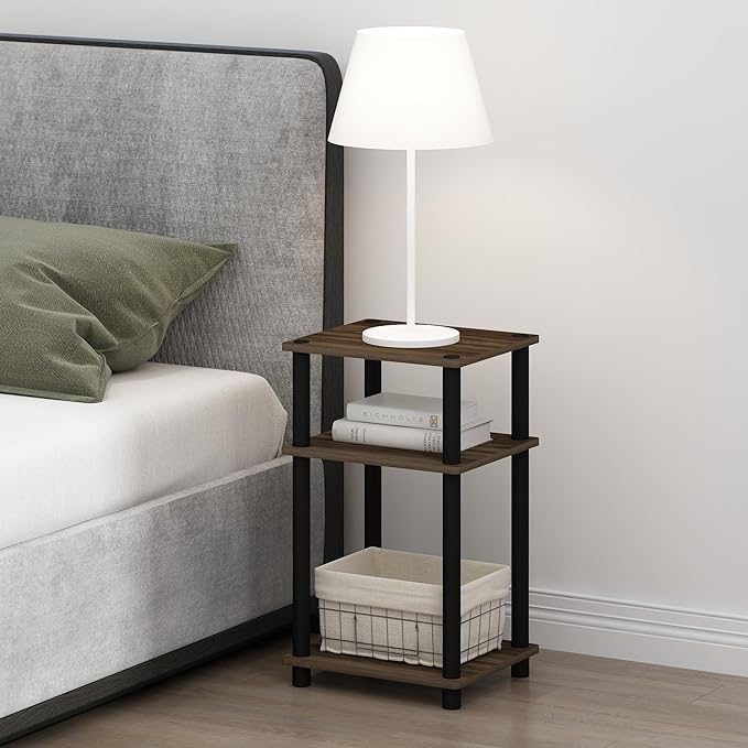 Furinno JUST Night Stand Set of 2, 3-Tier Turn-N-Tube Nightstand, Toolless - Image 7