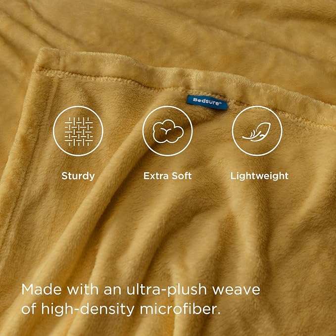 Bedsure GentleSoft Gold Fleece Throw Blanket - Image 4