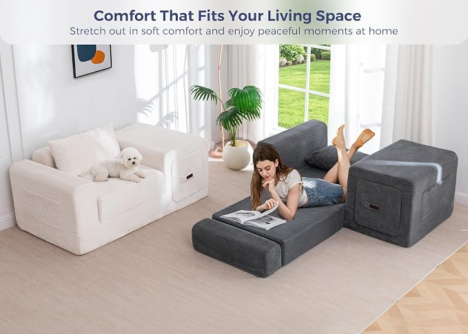 MAXYOYO Folding Sofa Couch, Convertible Floor Sofa - Image 7