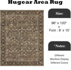 8x10 Brown Vintage Floral Washable Area Rug - Image 2