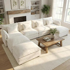 ELUCHANG 150'' Modular Sectional Cloud Couch, Modern Comfy Chenille U Shaped by ELUCHANG