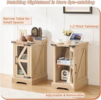 Joaxswe Narrow Night Stand for Small Spaces, Farmhouse Side End Table - Image 3