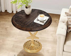 Side Tables-Hand Carved Vintage Boho Folding End Tables - Image 2