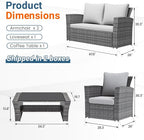 Wisteria Lane Patio Furniture Set, Wicker Outside Outdoor Furniture - Image 2