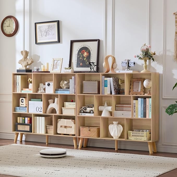 LEYAOYAO 10 Cube Bookshelf, 3 Tier Modern Wide Bookcase - Image 4