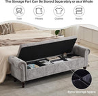 SOFTHION Storage Bench for Bedroom, Upholstered Chenille Storage Ottoman - Image 6