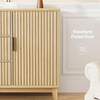 47.2" W Storage Cabinet with 3 Drawers, Fluted Buffet Cabinet with Storage - Image 3
