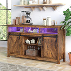 Farmhouse TV Stand for 65 inch TVs, Rustic Entertainment Center Cabinet - Image 2
