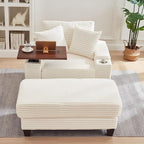 KEIKI Corduroy Storage Armrest Sofa, Single Versatile Seat - Image 4
