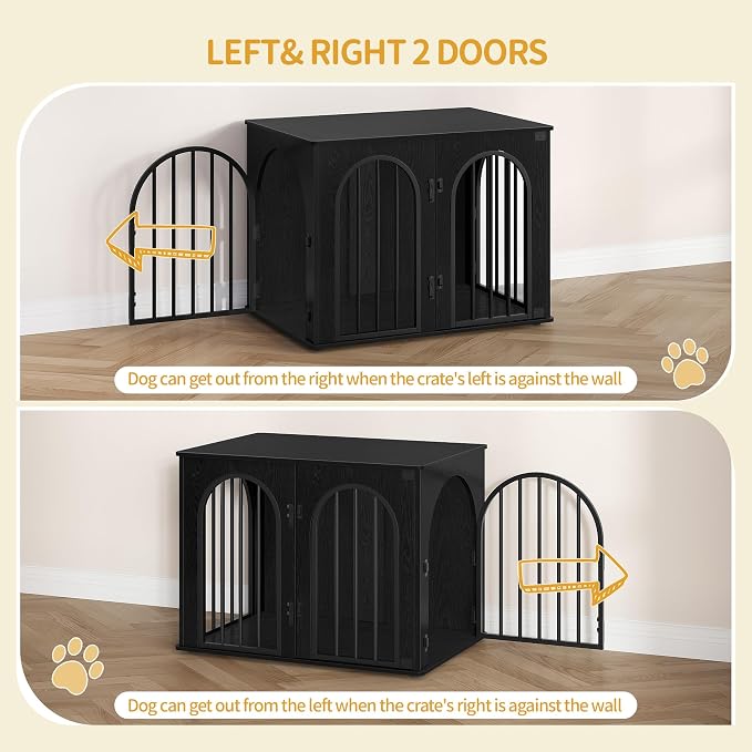Hzuaneri 31.5'' Wooden Dog Crate Furniture, Indoor Dog Kennel Dogs Cage - Image 4