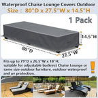 Waterproof Patio Lounge Chair Cover 1 Pack Outdoor Chaise Lounge Covers 600D - Image 2
