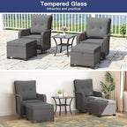 ALAULM 5-Piece Outdoor Swivel Rocking Chair Set - Image 6