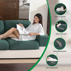 OHSIO Couch Cushion Covers for Sectional Sofa, Stretch Soft Sofa Slipcovers - Image 3