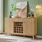 OKD Fluted Wine Bar Cabinet, 3 Drawers, 4 Glass Holders & 12 Wine Racks by OKD