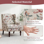 HUIMO Printed Wingback Accent Chair, Linen Upholstered High Back Armchair - Image 7