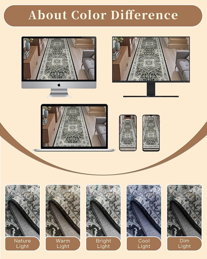 Madane Washable Runner Rugs 2x12 - Image 10