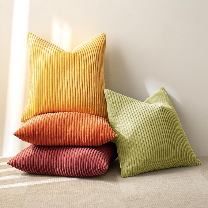 MIULEE Fall Decorative Throw Pillow Covers Yellow Orange Rust 18x18 | Set of 4 - Image 4