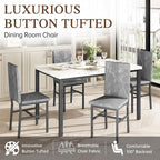 AWQM 5 Piece Dining Table Set for 4, Faux Marble Kitchen Table and Chairs for 4 - Image 7