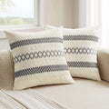 MIULEE Set of 2 Gray Boho Decorative Pillow Covers 20x20 Inch | Farmhouse Couch by MIULEE