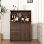Foldable Desk Cabinet with Storage Drawers & Shelves - Image 4