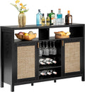 SICOTAS Rattan Coffee Bar Cabinet, Modern Liquor Cabinet by SICOTAS