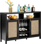 SICOTAS Rattan Coffee Bar Cabinet, Modern Liquor Cabinet by SICOTAS