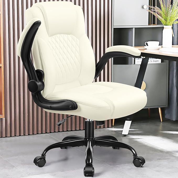 Leather Office Chair, PU Home Computer Desk Chairs - Image 2
