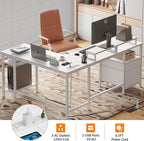 Furologee White 59” L Shaped Desk - Image 6