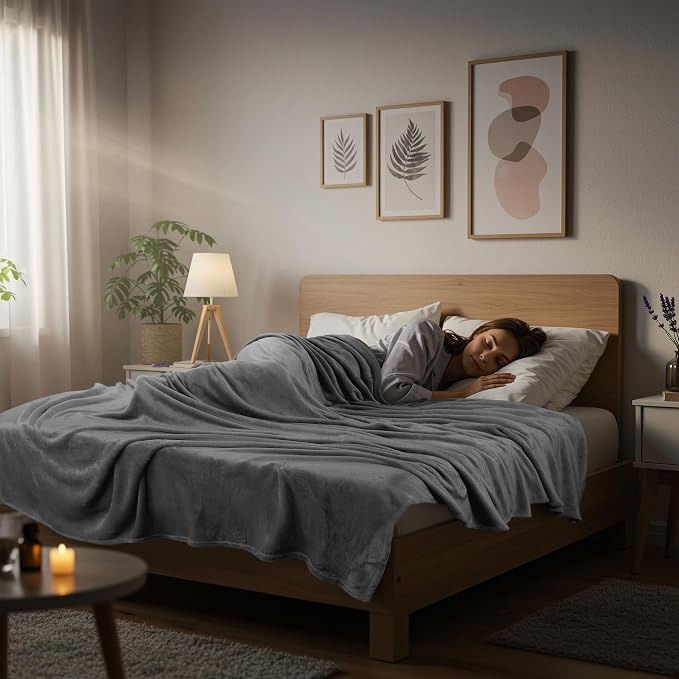 Utopia Bedding Ultra Soft Fleece Bed Blanket Full Size Grey | Microfiber Plush - Image 9