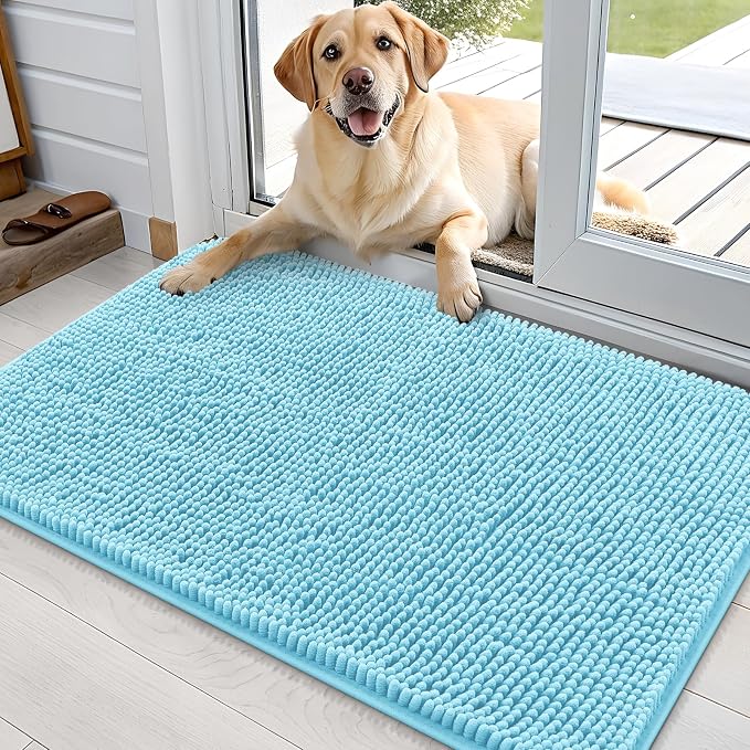 OLANLY Dog Door Mat for Muddy Paws 35x24, Super Absorbent Chenille Mud Mat | by OLANLY