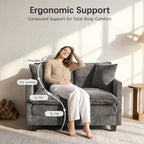 Loveseat Sofa, Comfy Chenille Small Couch - Image 5