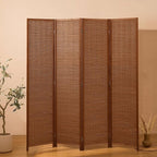 4 Panel Room Divider and Extra Wide Folding Privacy Screen, Bamboo Room Divider by cocosica