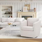 COLAMY 360° Swivel Accent Chair No-Sag Foam & Sturdy Metal Base, Fully - Image 8