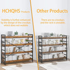 HCHQHS 4 Tier Bookshelf, Adjustable Industrial Bookcase, Vertical Tall Book - Image 7