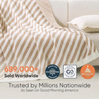 Snuggle Sac Ultra Soft Throw Blanket, Cozy Knitted, Fuzzy Knit Striped - Image 3