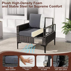 JOYURE 4-Piece Patio Furniture Set, Outdoor Wicker Patio Conversation Set - Image 4