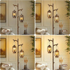 68" Rustic Farmhouse Tree Trunk Floor Lamp Country Brown Finish Wood Vintage - Image 3