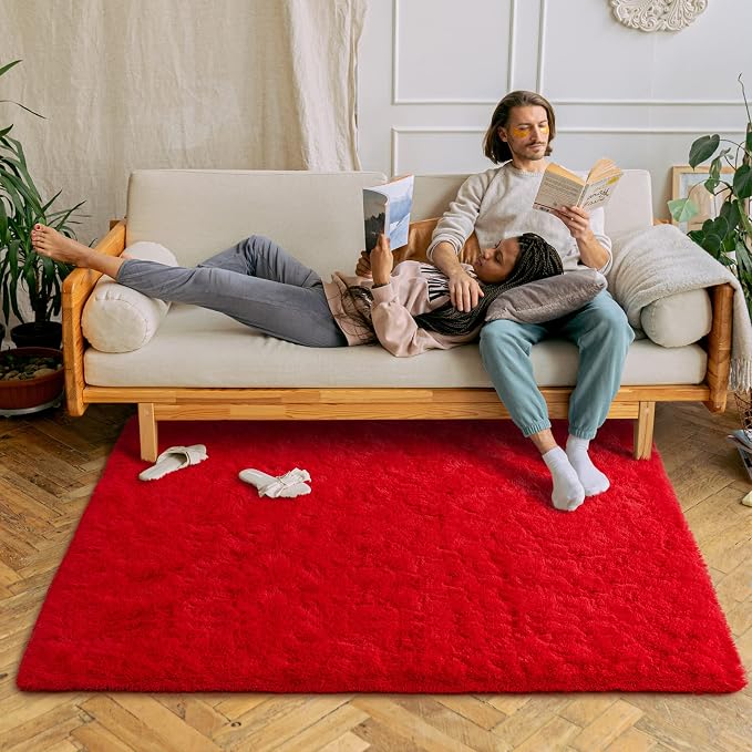 Chicrug Soft Area Rugs for Bedroom Living Room Plush Fluffy Rug 6x9 | Shag - Image 4