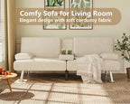 Flamaker Futon Sofa Bed Corduroy Folding Couch Adjustable Sleeper Sofa Bed - Image 5