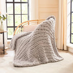 L'AGRATY Chunky Knit Throw Blanket by LAGRATY